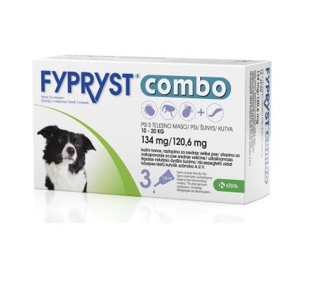 Fypryst Combo M pentru caini 10-20 kg - cutie cu 3 pipete antiparazitare