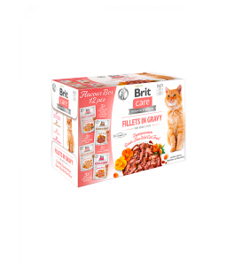 Brit Care Cat Pouches Fillets in Gravy FLAVOUR BOX - 12 plicuri Brit Care Cat Pouches Fillets in Gravy FLAVOUR BOX - 12 plicuri