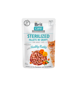 Brit Care Cat Pouch STERILIZED- Healthy Rabbit in Gravy - 85 g Brit Care Cat Pouch STERILIZED- Healthy Rabbit in Gravy - 85 g