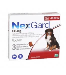 NexGard XL - 3 comprimate caini 25-50 kg NexGard XL - 3 comprimate caini 25-50 kg
