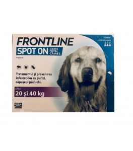 Frontline Spot On caini 20-40 kg (L) - cutie cu 3 pipete Frontline Spot On caini 20-40 kg (L) - cutie cu 3 pipete