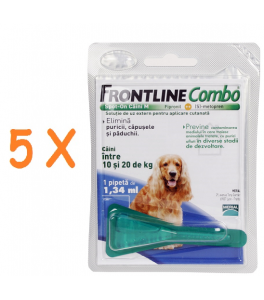 5 pipete Frontline Combo caini 10-20 kg (M) 5 pipete Frontline Combo caini 10-20 kg (M)