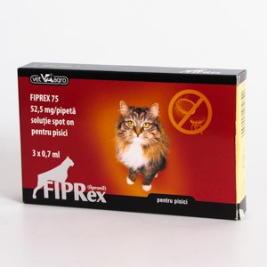 Fiprex Spot On pisici - 3 pipete antiparazitare