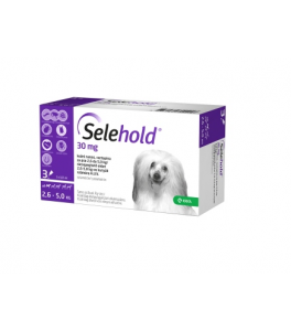 Selehold 30 mg pentru caini intre 2,6 -5 kg - cutie cu 3 pipete Selehold 30 mg pentru caini intre 2,6 -5 kg - cutie cu 3 pipete