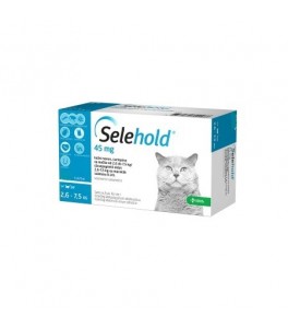Selehold 45 mg pentru pisici intre 2,6-7.5 kg - cutie cu 3 pipete Selehold 45 mg pentru pisici intre 2,6-7.5 kg - cutie cu 3 pipete